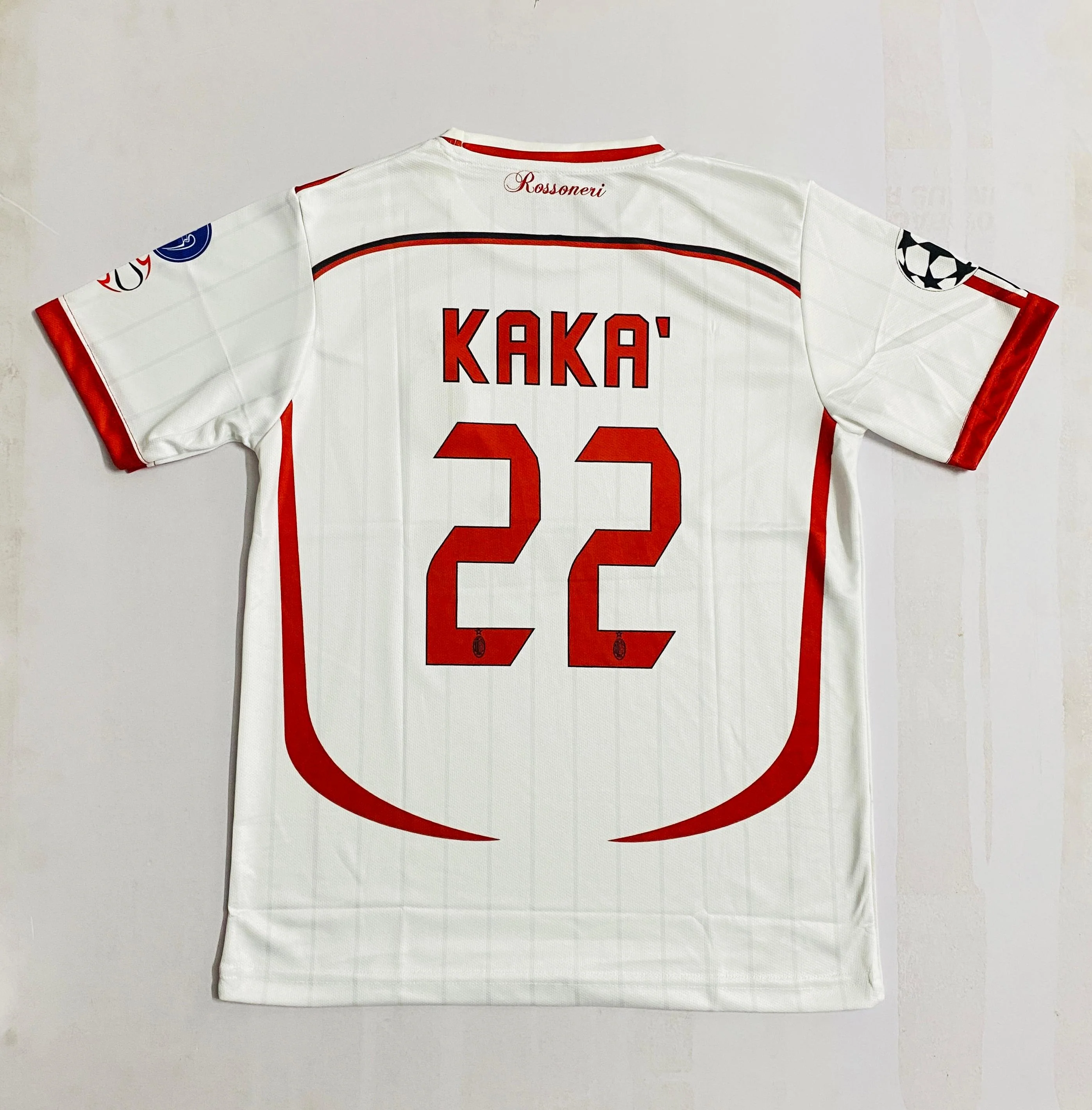 AC MILAN 2008 UEFA FINAL  WHITE HALF SLEEVE  -EMBROIDERY - Image 4
