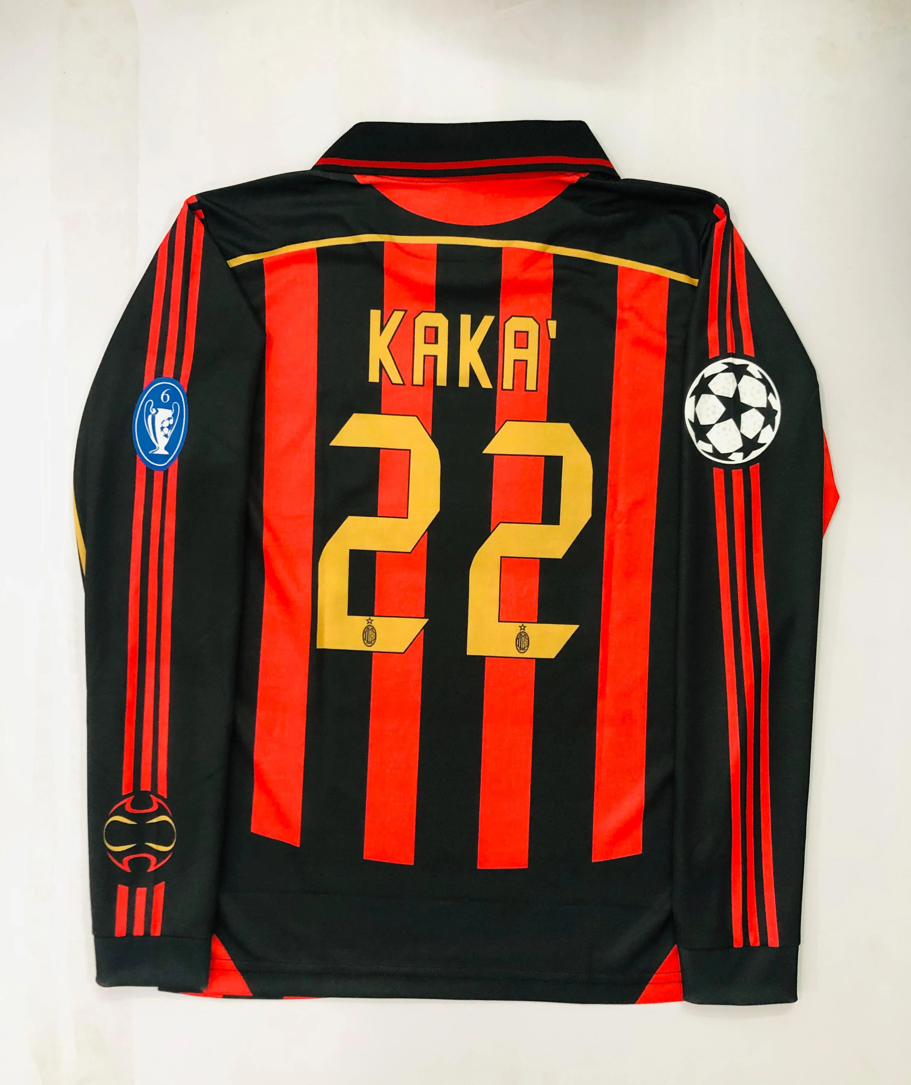 AC MILAN 2006-HOME RED- POLO FULL SLEEVE  EMBROIDERY - Image 4