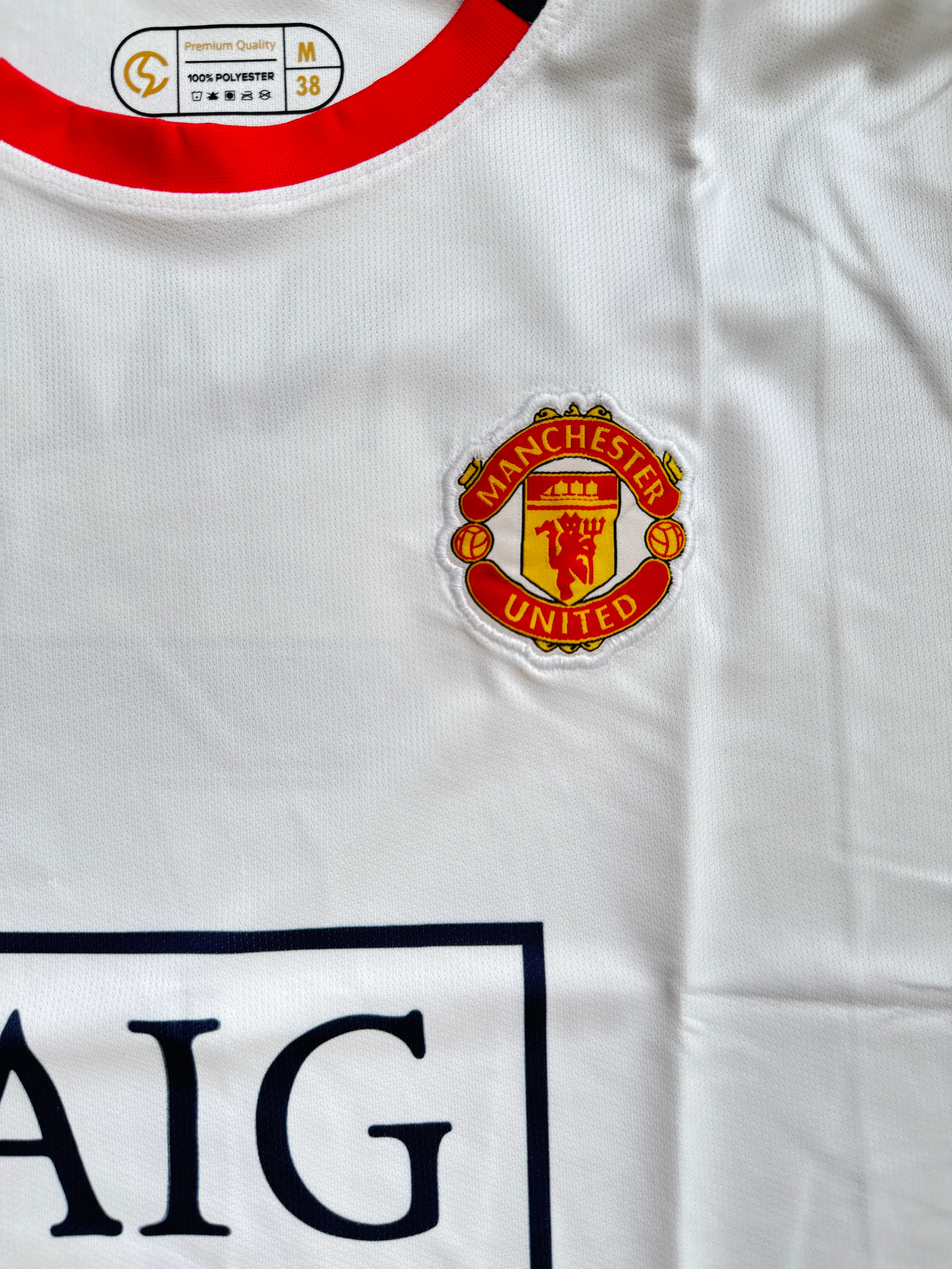 MAN UTD 2008-09 AWAY WHITE RETRO FULL SLEEVE. CR7- EMBROIDERY - Image 3