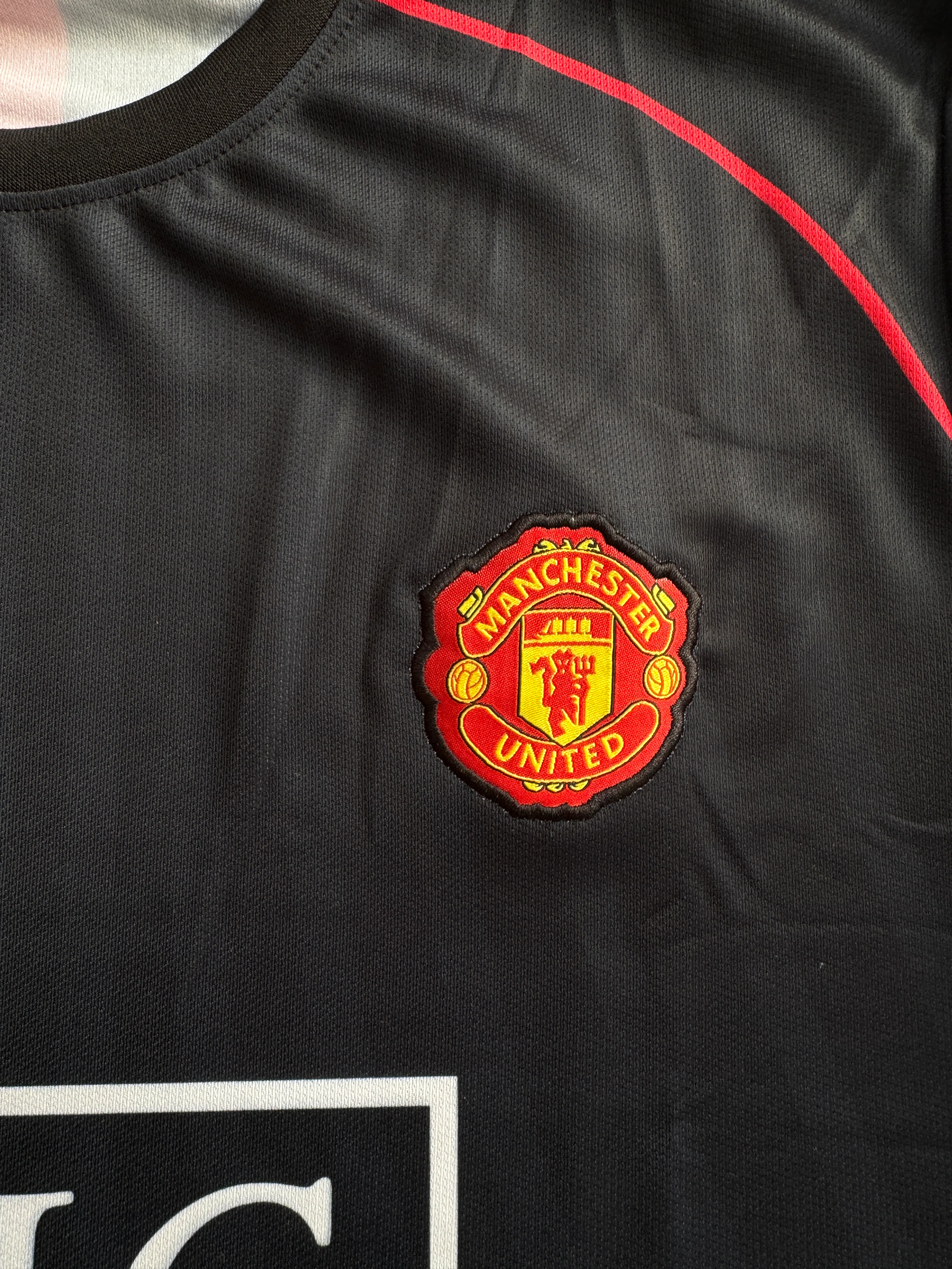 MAN UTD 2007/08 AWAY BLK HALF SLEVEE EMBROIDERY-CR7 - Image 3