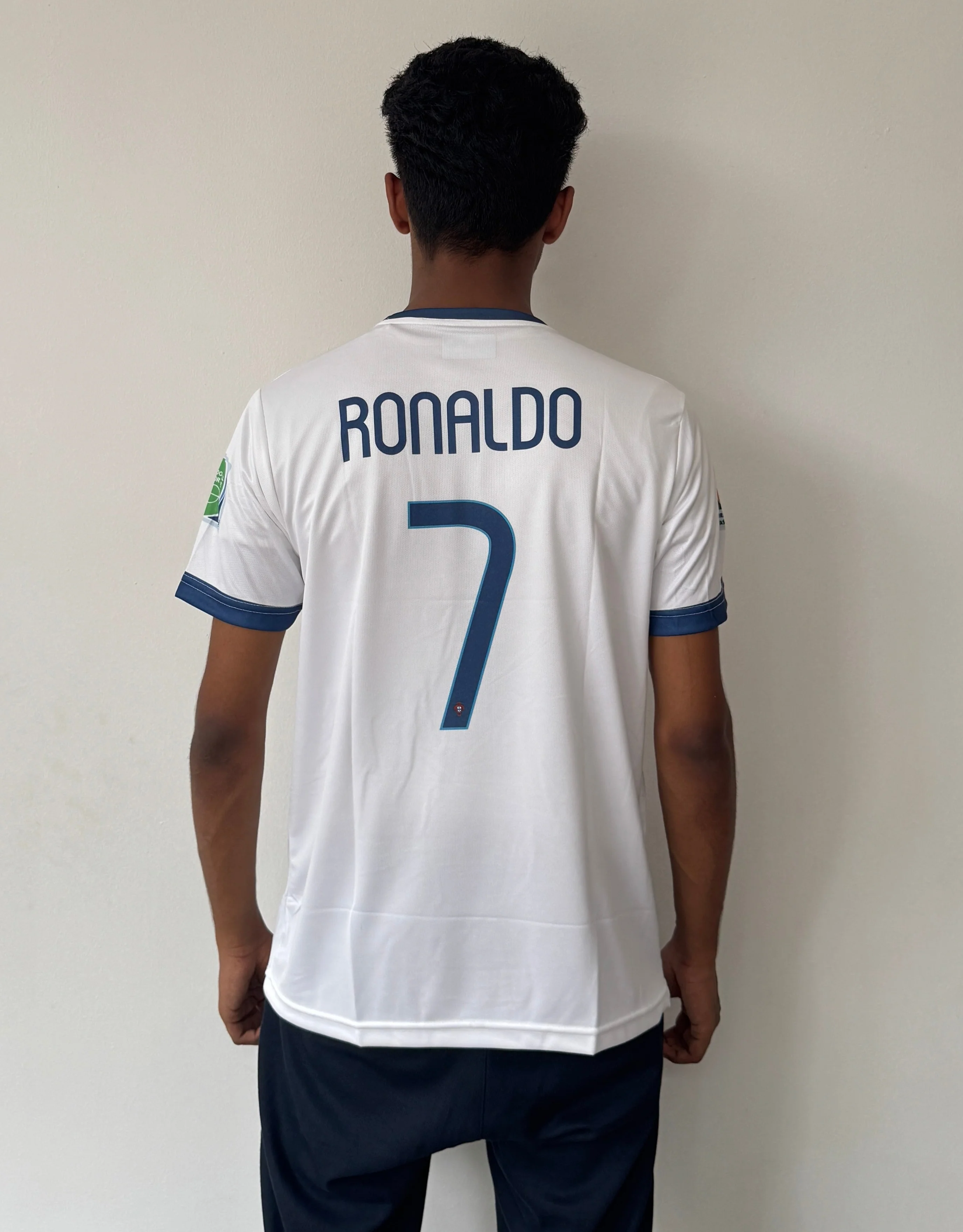 PORTUGAL 2014 AWAY WHITE RETRO JERSEY CR7-EMBROIDERY - Image 3