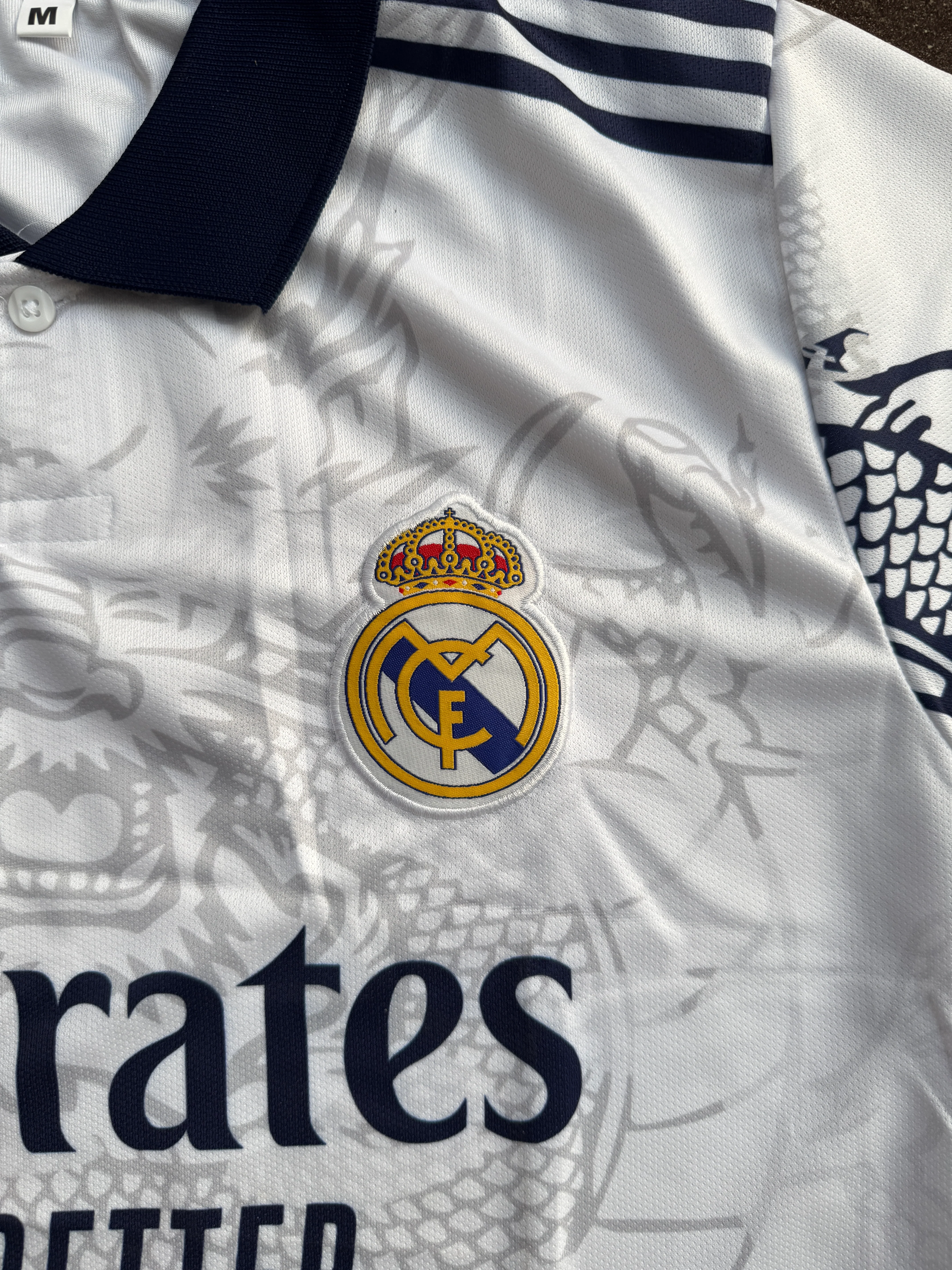 REAL MADRID POLO WHITE DRAGON-EMBROIDERY - Image 3