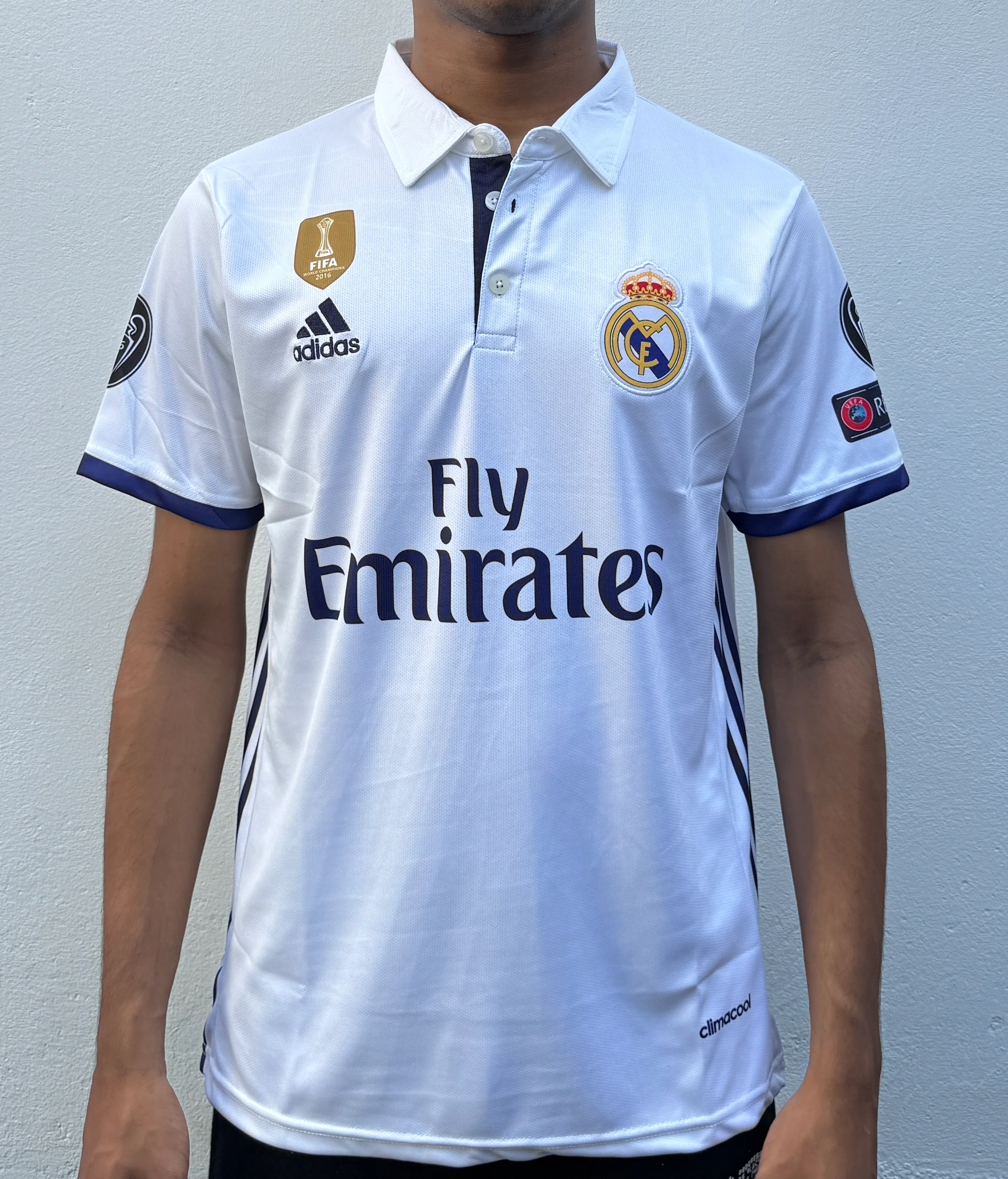 REAL MADRID 2016/17 HOME CR7 COLLARED HALF SLEVEE -EMBROIDERY JERESY